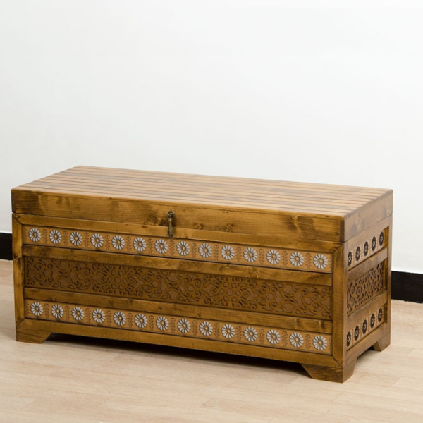 صندوق چوبی برند آسوریک کد SD03019، صندوق سبددار مدل لوتوس نقره ای، رویه صاف
