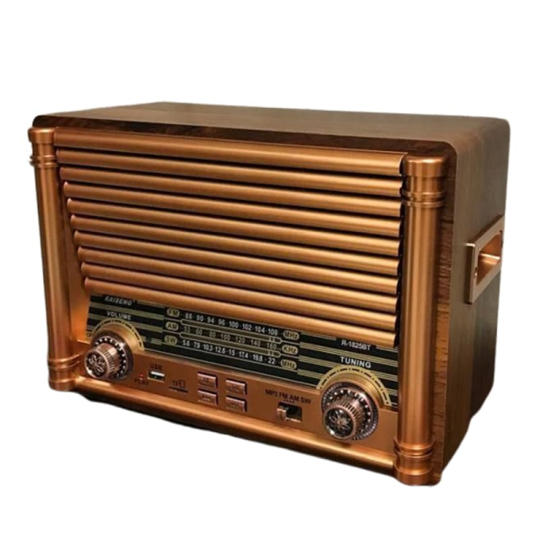 رادیو کلاسیک، رادیو شارژی قابل حمل با قابلیت های فوق العاده، پشتیبانی از بلوتوث، پشتیبانی از کارت های SD و Micro SD| مدل 1825