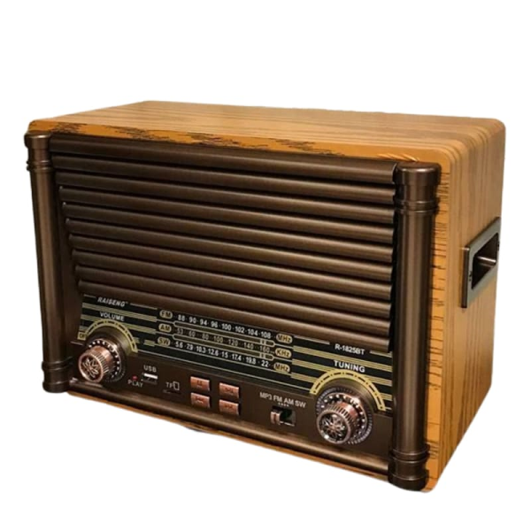 رادیو کلاسیک، رادیو شارژی قابل حمل با قابلیت های فوق العاده، پشتیبانی از بلوتوث، رنگ روشن| مدل 1825