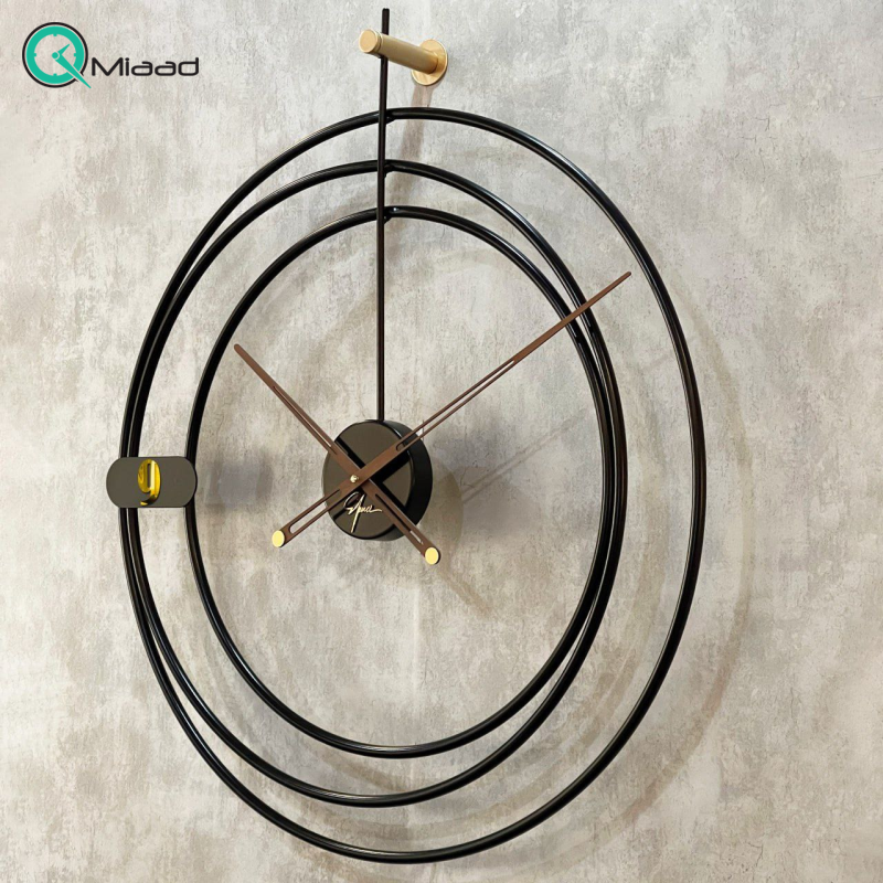 ساعت دیواری مدرن SF_120، ساعت دیواری حلقه با متریال استیل، موتور روانگرد و بی صدا، استیل رنگ ثابت، دو سال ضمانت