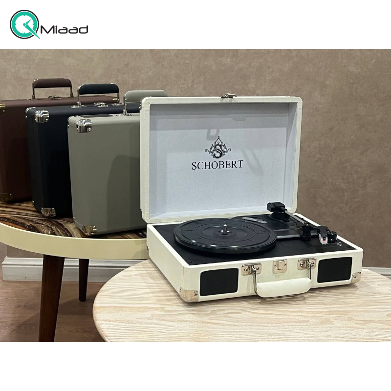 مولتی پلیر رومیزی شوبرت، دستگاه پخش طرح کیف سامسونت، mp3، AUX، فلش و قابلیت پخش رادیو و صفحه گرام، مولتی پلیر با ظاهر شیک با قابلیت Line out گرامافون