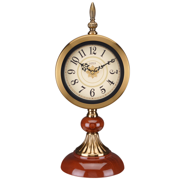 ساعت رومیزی لوتوس، ساعت رومیزی سلطنتی ترکیب چوب و فلز آبکاری مدل 807 