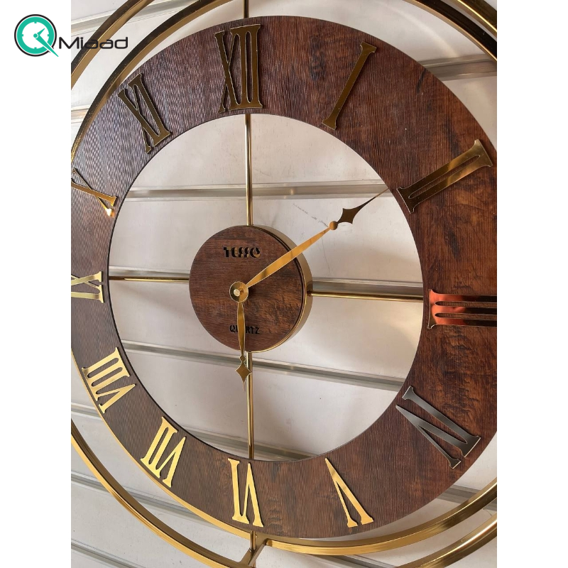 ساعت دیواری تسو مدل 1018، ساعت دیواری مدرن و ساده قطر 60 سانت با موتور آرامگرد، متریال فلز بدنه با آبکاری فورتیک، رنگ طلایی قیمت ساعت دیواری