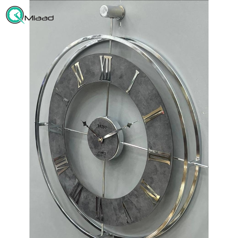 ساعت دیواری تسو مدل 1019، ساعت دیواری مدرن و ساده قطر 70 سانت با موتور آرامگرد، متریال فلز بدنه با آبکاری فورتیک، رنگ نقره ای قیمت ساعت دیواری