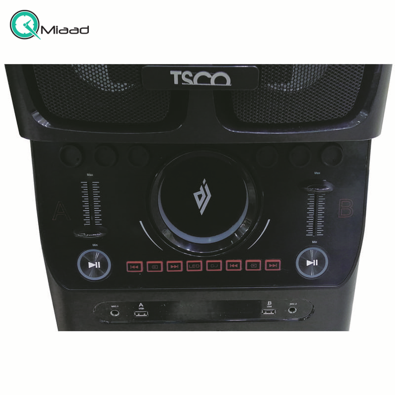 اسپیکر بلوتوث، اسپیکر بلوتوثی فوق العاده با بهره مندی از نورپردازی LED و نمایشگر اسپیکر، دارای پنل حرفه ای تنظیم صدا، قابلیت های AUX,USB,BT,FM و میکروفون وایرلس | مدل TS 1020