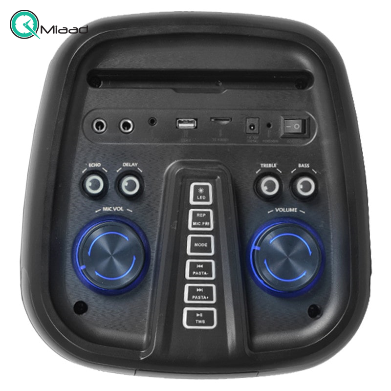 اسپیکر بلوتوث، اسپیکر بلوتوثی فوق العاده با بهره مندی از نورپردازی LED و نمایشگر اسپیکر، دارای پنل تنظیم صدا، قابلیت های AUX,USB,BT,FM و میکروفون وایرلس | مدل TS 1905  خرید اسپیکر بلوتوثی