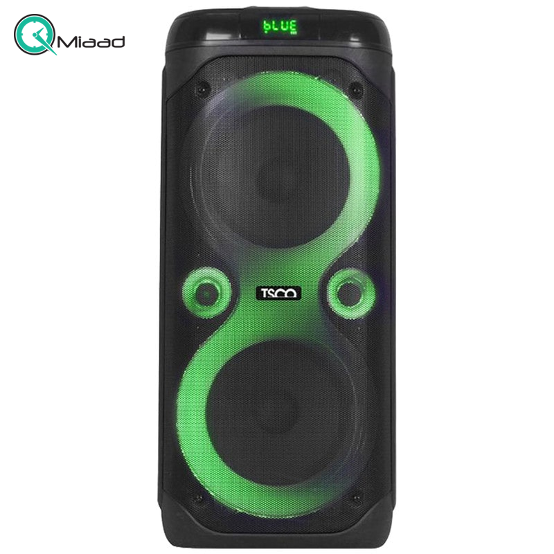 اسپیکر بلوتوث، اسپیکر بلوتوثی فوق العاده با بهره مندی از نورپردازی LED و نمایشگر اسپیکر، دارای پنل تنظیم صدا، قابلیت های AUX,USB,BT,FM و میکروفون وایرلس | مدل TS 1905  قیمت اسپیکر بلوتوثی