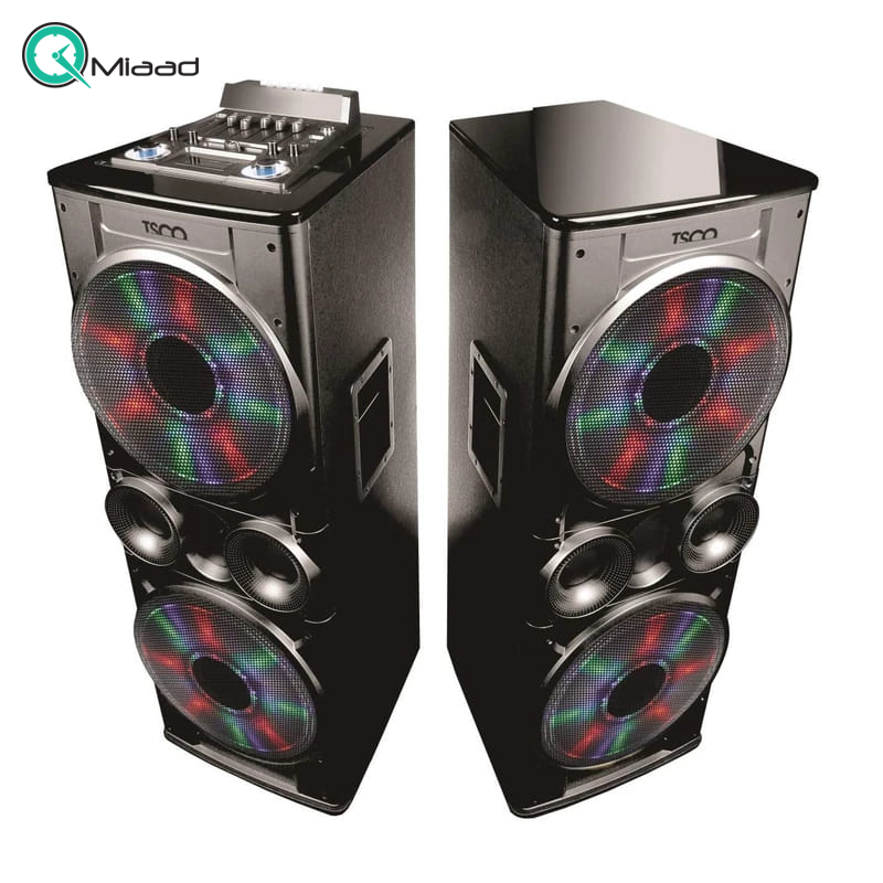 اسپیکر بلوتوث، اسپیکر بلوتوثی فوق العاده دارای نور موزیکال و نمایشگر عملکرد اسپیکر، بهره مندی از پنل حرفه ای تنظیم صدا، قابلیت های AUX,USB,BT,FM و میکروفون وایرلس | مدل TS 2080  قیمت اسپیکر بلوتوثی