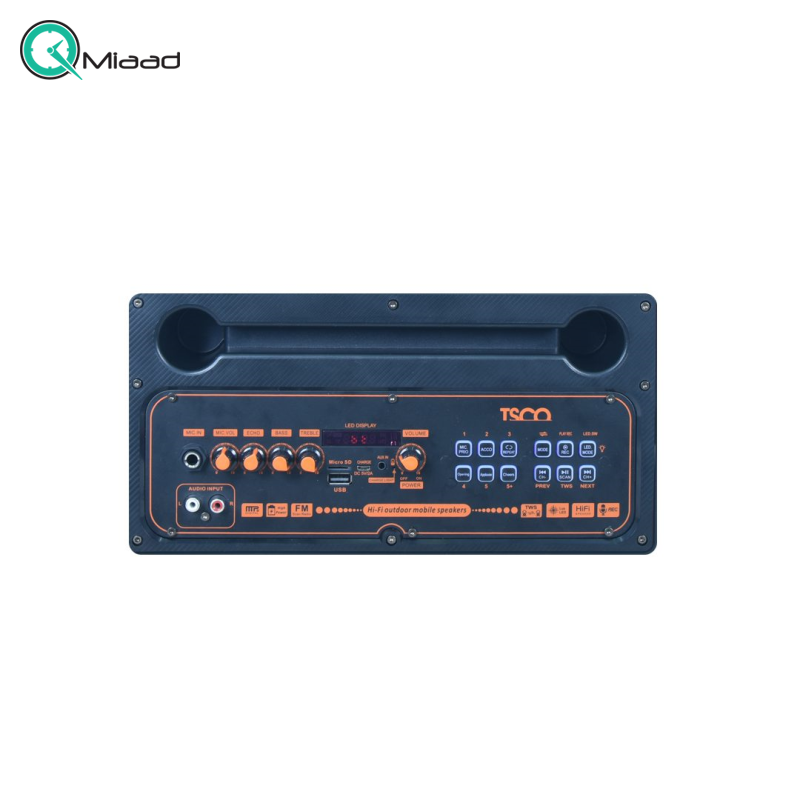 اسپیکر بلوتوث، اسپیکر بلوتوثی قابل حمل و دارای چراغ های RGB، قابلیت کارائوکه، قابلیت های AUX,USB,BT,FM، قابلیت پشتیبانی از تماس تلفنی| مدل TS 23460  خرید اسپیکر بلوتوثی