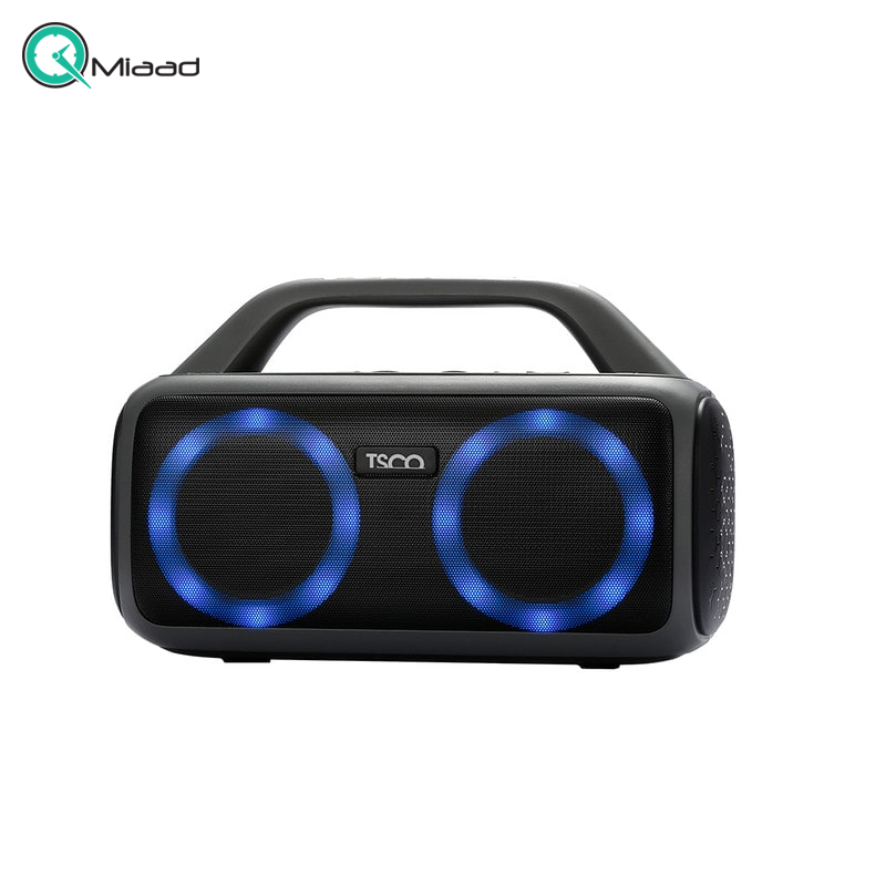 اسپیکر بلوتوث، اسپیکر بلوتوثی قابل حمل و دارای چراغ های RGB، پورت شارژ Type C، قابلیت های AUX,USB,BT,FM، قابلیت پشتیبانی از تماس تلفنی| مدل TS 23500  خرید اسپیکر بلوتوثی