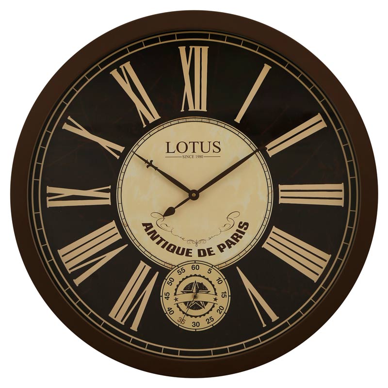 ساعت دیواری چوبی لوتوس مدل 7735 سایز 80