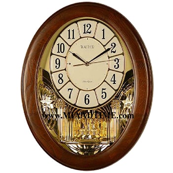 ساعت دیواری چوبی والتر بیضی مدل 506-1