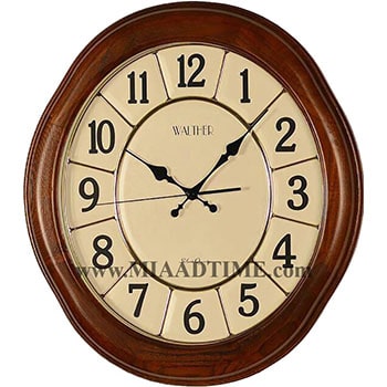 ساعت دیواری چوبی والتر بیضی مدل GB901-1