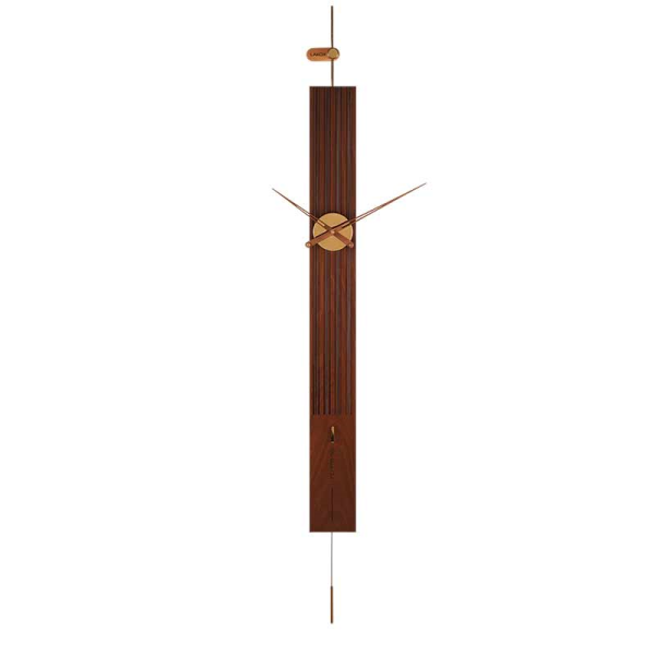 ساعت دیواری مدرن لاکوی کد WMC-1501، ساعت دیواری لاکوی با متریال با کیفیت و با دوام، طراحی مینیمال، دارای موتور آرامگرد و 5 سال گارانتی، رنگ قهوه ای
