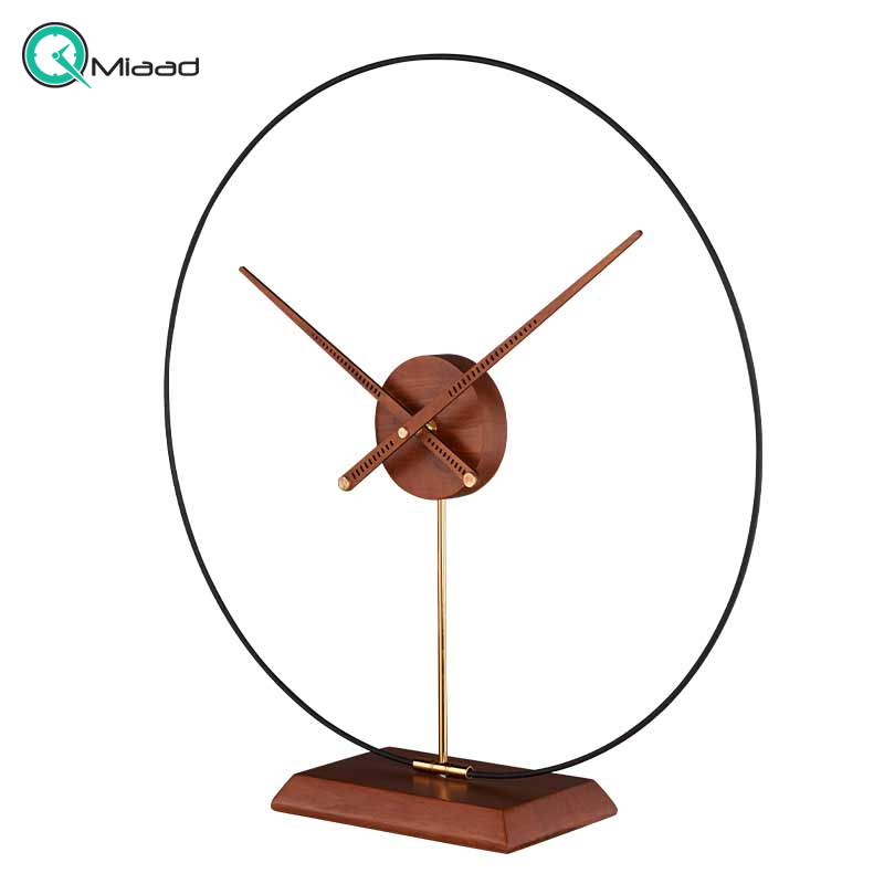 ساعت رومیزی فلزی لاکوی مدل WMT-1532، ساعت رومیزی مدرن و فلزی و آبکاری با کیفیت، موتور آرامگرد تایوانی، رنگ قهوه ای خرید ساعت رومیزی