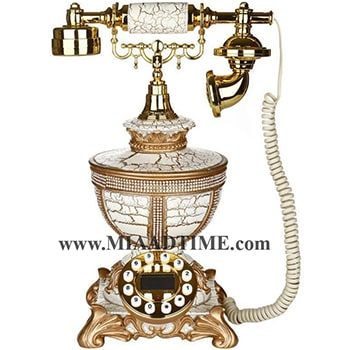 تلفن رومیزی سلطنتی آرنوس رنگ طلایی سفید کرش مدل 105