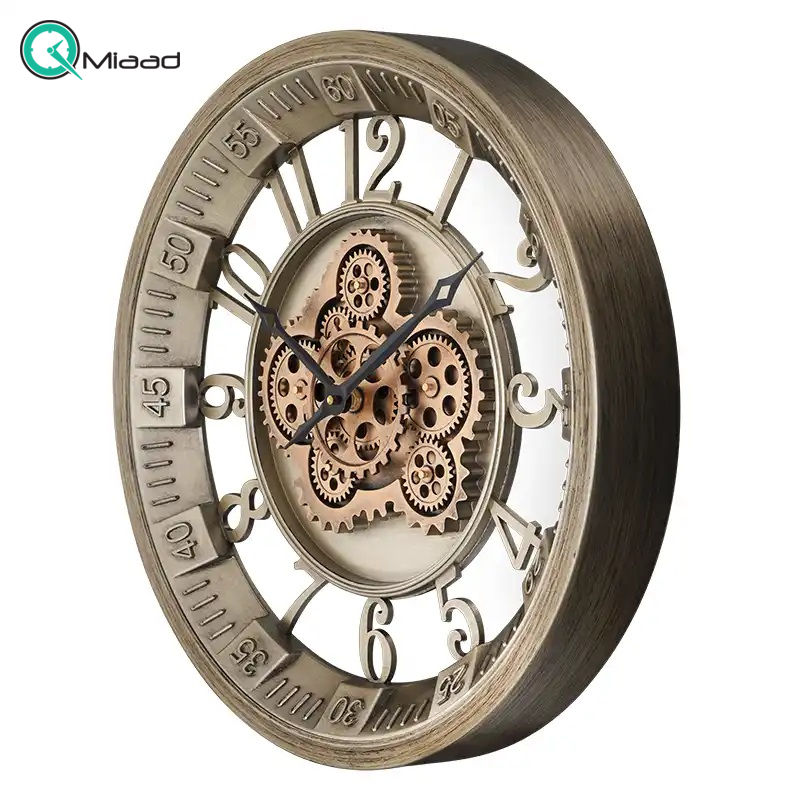 ساعت دیواری والتر Walther کد 5107 | ساعت دیواری چرخ دنده دار با موتور آرامگرد، طراحی خلاقانه، متریال فلزی ساعت