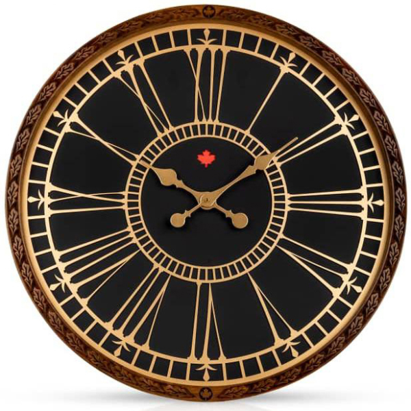 ساعت دیواری وودسان، ساعت دیواری ساخته شده با چوب طبیعی روس سبک کلاسیک، مدل کانادا، در دو سایز، رنگ قهوه ای سایز 80
