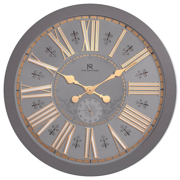 ساعت دیواری چوبی ارس مدل 7010 طوسی