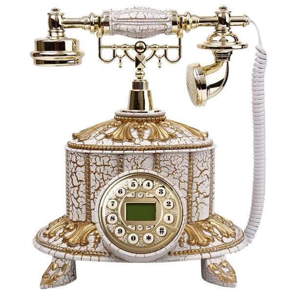تلفن رومیزی سلطنتی آرنوس رنگ کرم طلایی مدل 035A