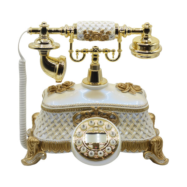 تلفن سلطنتی رومیزی آرنوس مدل 032 کرم طلایی