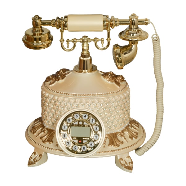 تلفن رومیزی سلطنتی آرنوس رنگ کرم طلایی مدل 036F