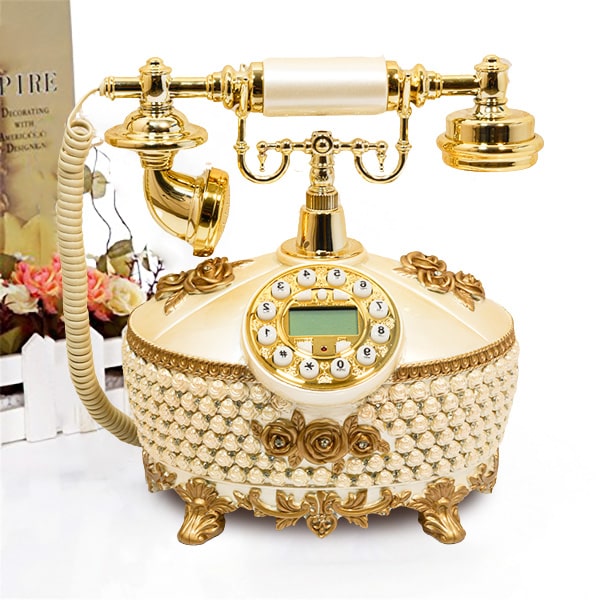 تلفن رومیزی سلطنتی آرنوس کرم طلایی مدل 038-AF