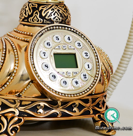 تلفن رومیزی سلطنتی آرنوس رنگ گلد مدل 039G مدل تلفن سلطنتی با قیمت