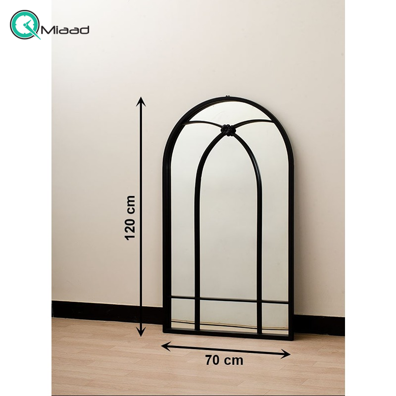 آینه متال 120 قوس تک مدل AY38001، آینه ای بسیار زیبا با طراحی چوبی و کلاسیک جهیزیه