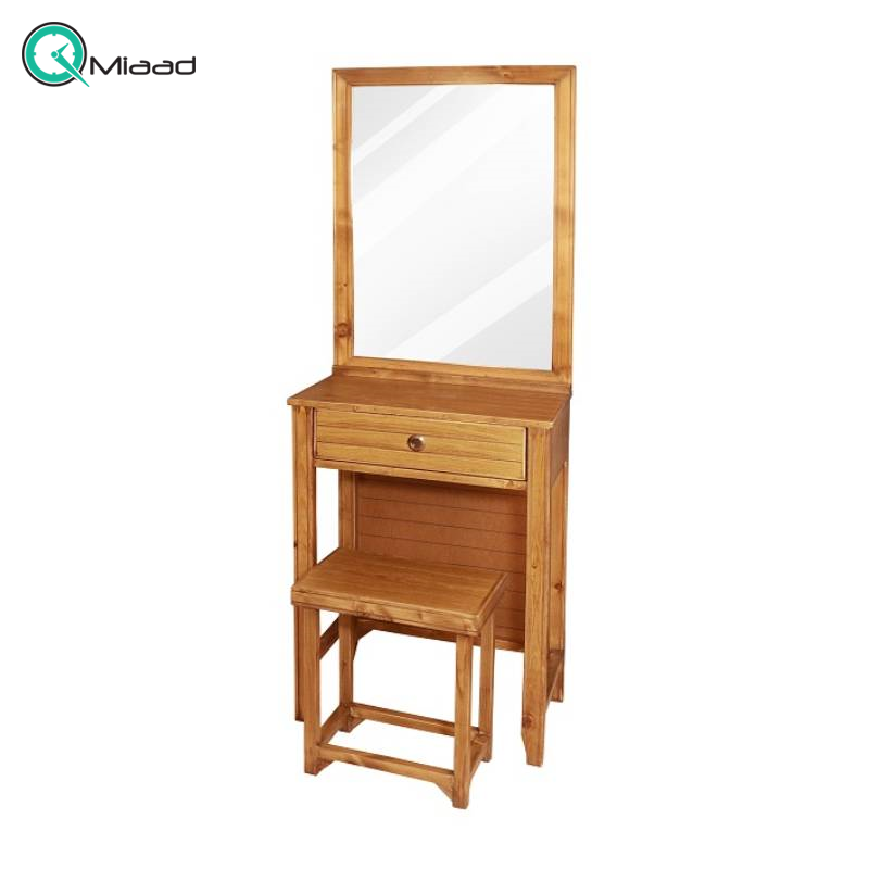 آینه و کنسول چوبی آرایشی کد MI20010، سرویس چوبی آینه و کنسول، متریال مقاوم چوب و طراحی کلاسیک با طرح طبیعی چوب میزآینه