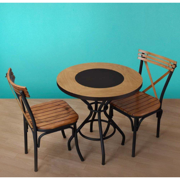 میز و صندلی میکس دیبا مدل 2 نفره، میز و صندلی بسیار زیبا با متریال تمام چوب، مناسب کافه و رستوران، مورد استفاده در هر فضایی طبق سلیقه شما