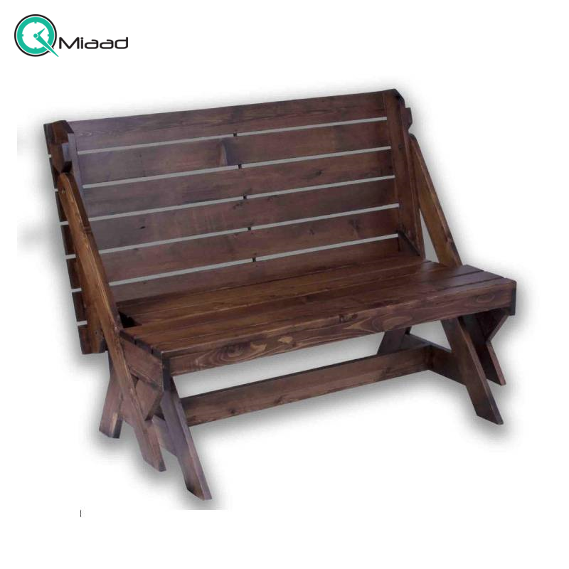 میز و نیمکت پارکی مدل ST03011، میز و صندلی بسیار زیبا با متریال تمام چوب، مناسب پارک با قابلیت تغییر آسان فرم میز و نیمکت به یک دیگر، مورد استفاده در هر فضایی طبق سلیقه شما  خرید صندلی تکی