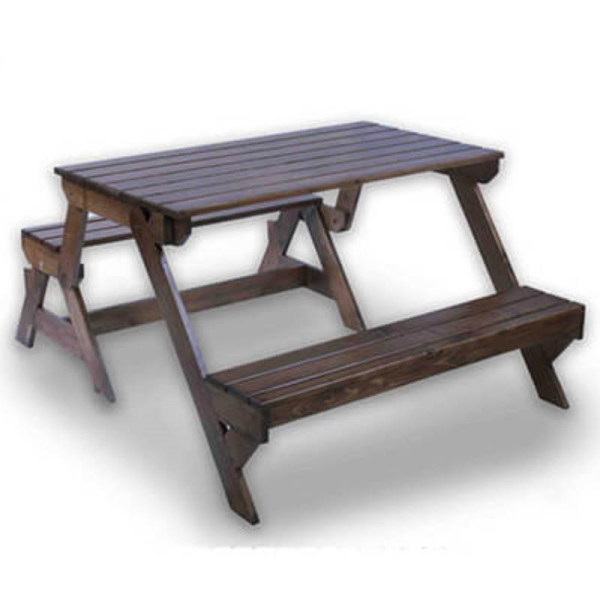 میز و نیمکت پارکی مدل ST03011، میز و صندلی بسیار زیبا با متریال تمام چوب، مناسب پارک با قابلیت تغییر آسان فرم میز و نیمکت به یک دیگر، مورد استفاده در هر فضایی طبق سلیقه شما