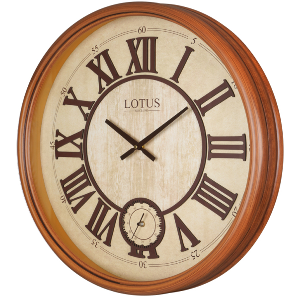 ساعت دیواری چوبی لوتوس مدل 151 گردویی
