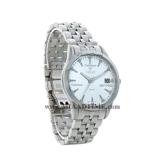 ساعت مچی ویولت مردانه کلاسیک گرد فلزی استیل صفحه سفید مدل 0360G خرید اینترنتی ساعت مچی بند استیل مردانه