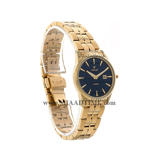 ساعت مچی ویولت Violet زنانه کلاسیک گرد فلزی طلایی صفحه سورمه ای مدل 0421/2L جدیدترین ساعتهای ویولت زنانه