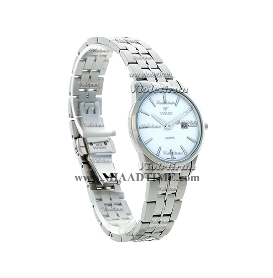 ساعت مچی ویولت زنانه کلاسیک گرد فلزی استیل صفحه سفید مدل 0421L جدیدترین مدل ساعت ویولت زنانه