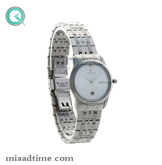 ساعت مچی ویولت Violet زنانه کلاسیک گرد فلزی استیل صفحه سفید مدل 0415L ساعت ویولت زنانه اصل