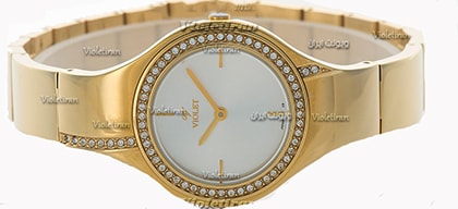 ساعت مچی ویولت زنانه گرد فلزی طلایی صفحه سیلور مدل 0372/2L خرید اینترنتی ساعت مچی ویولت زنانه