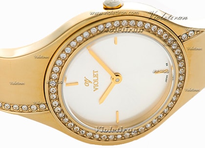 ساعت مچی ویولت زنانه گرد فلزی طلایی صفحه سیلور مدل 0372/2L