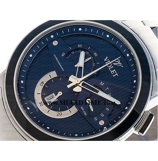 ساعت مچی ویولت مردانه کرنوگراف گرد فلزی استیل صفحه سرمه ای مدل 0411/2G مدل ساعت مچی مردانه ویولت