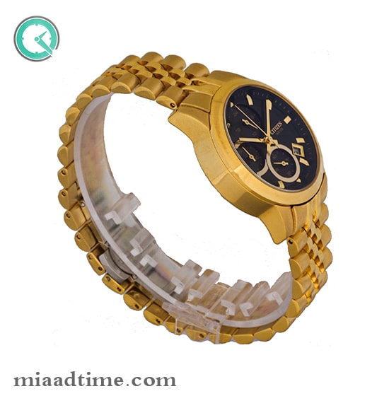 ساعت مچی سیتیزن زنانه کرنوگراف طلایی صفحه مشکی مدل 81205/2L ساعت مچی زنانه citizen