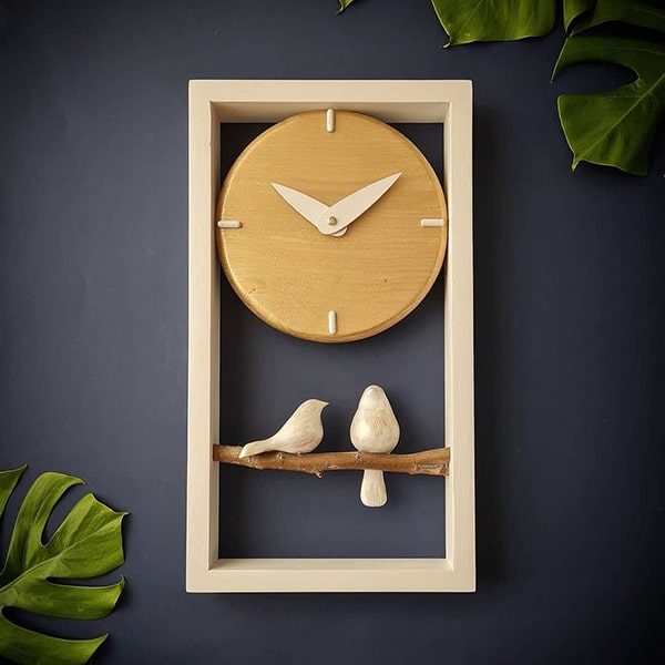 ساعت دیواری چوبی دست ساز مدل 101