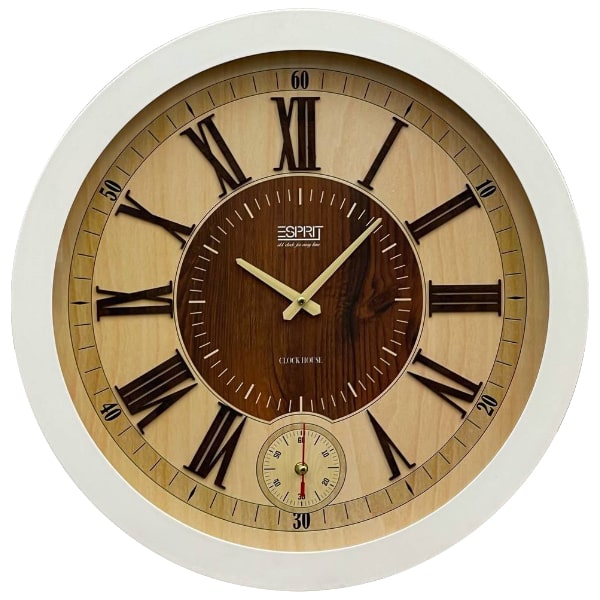 ساعت دیواری چوبی اسپریت مدل 1014 سفید