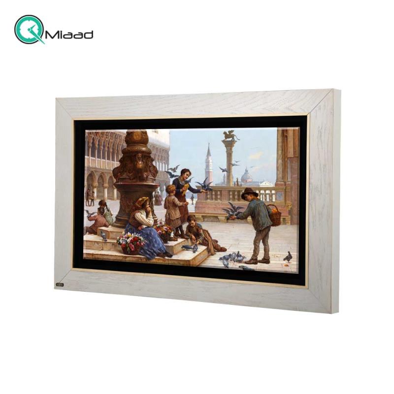 تابلو نقاشی چوبی لوتوس مدل غذا دادن به کبوترها کد FWS-F قیمت تابلو