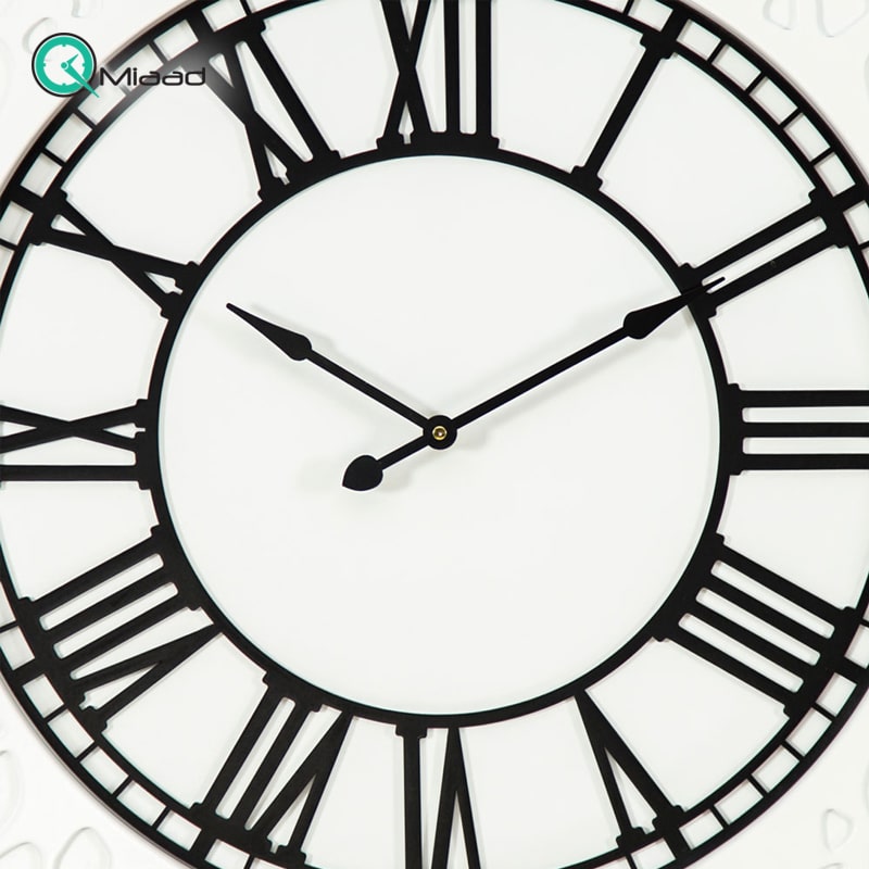 ساعت دیواری چوبی مربع مدل 4013 سفید قیمت ساعت دیواری