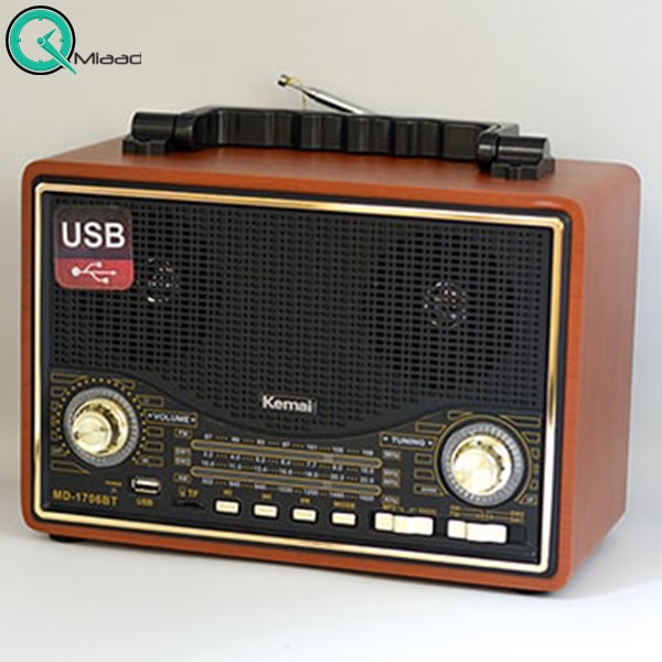 رادیو شارژی کلاسیک، مدل 1706 قهوهای تیره رادیو چوبی