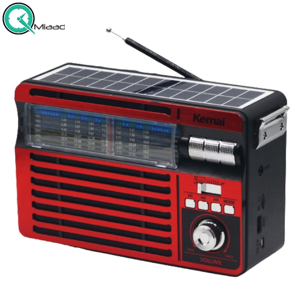 رادیو شارژی کلاسیک کمای مدل 516 قرمز رادیو چوبی