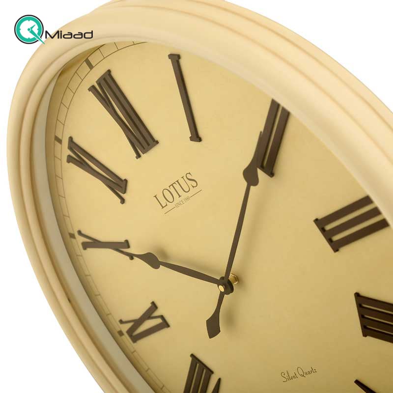 ساعت دیواری چوبی لوتوس مدل 152 کرم ساعت دیواری جدید
