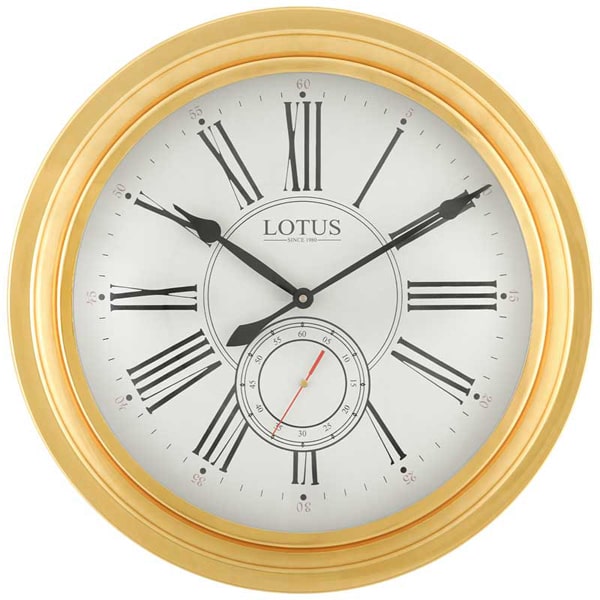 ساعت دیواری فلزی لوتوس مدل 17021 گلد